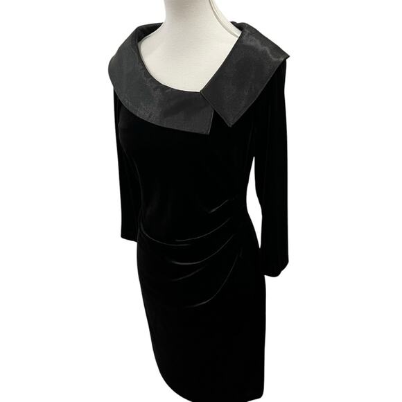 Jessica Howard 10P Cocktail Dress Velvet Retro Stretch 10 Petite Elegant Classic - Picture 8 of 16